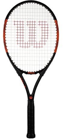WILSON Burn Elite 105 Raquette de tennis pour adulte (disponible en tailles de grip 1 à 4) (Grip 4 (11,4 cm), noir, orange Taille unique