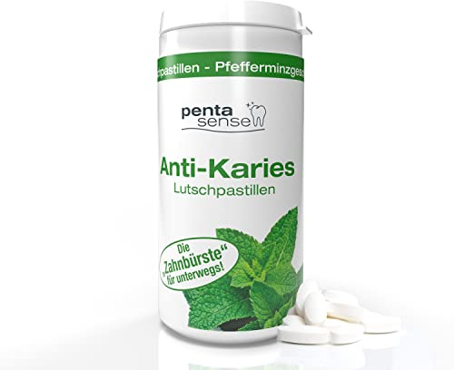 PentaSense® - Xylit Anti Karies Läskande tabletter med smak av jordgubbar som bekämpar plack och syra, hjälper till att bevara tandemaljen - 150 stycken