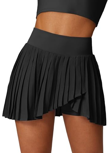 SEAUR Jupe de Tennis avec Short Plissée pour Femme Jupe-Short de Sport Athlétique Dame Jupe de Golf Taille Haute M