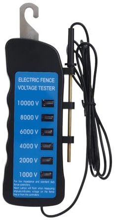 Tester di recinzione elettrica impermeabile facile da trasportare 10000 V con 6 LED display dispositivo ABS per filo metallico e bestiame. Facile da trasportare strumento di tester per recinzione