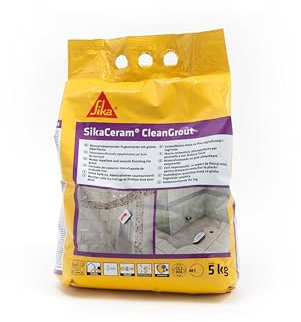 Sika - SikaCeram CleanGrout, Manhattan - Stucco cementizio per fughe a pavimento e a parete - Idrorepellente - Previene muffa, batteri e funghi - 5kg