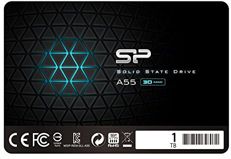 Silicon Power 1 TB SSD NAND 3D-A55 SLC Cache Performance Boost SATA III interne Solid State Drive – Schwarz