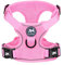 PoyPet Reflektierendes, weiches, atmungsaktives Hundegeschirr aus Mesh, erstickungsfreie, doppelt gepolsterte Weste mit verstellbarem Hals und Brust(Hell-Pink,XS)