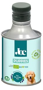 JOE | PUPPIES - Olio Nutrizionale per Cani Cuccioli in latta da 250ml. - Barf - Vegano - Natuale - Biologico - Olio di ribes - Omega