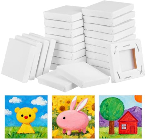 24piezas Paneles De Lienzo Para Pintura Mini Marcos De Pintura Para Óleo Lienzos De Algodón Para Artistas Y Estudiantes Para Proyectos De Arte Diy