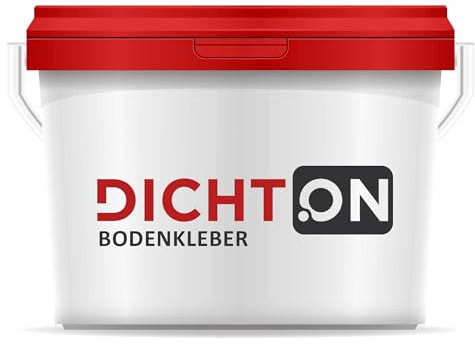 Bodenkleber 10kg - Dispersionskleber, Bodenbelagskleber, Universalkleber - Wand- und Bodenbelag Kleber für Teppich, Parkett, PVC, Vinyl mit hoher Klebkraft & kurzer Ablüftzeit © DICHTON D.80W
