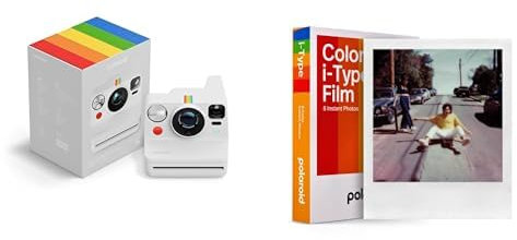 Polaroid - Now+ Gen3 - Fotocamera instantánea con conexión Bluetooth + Color Film (8 películas) - Blanco