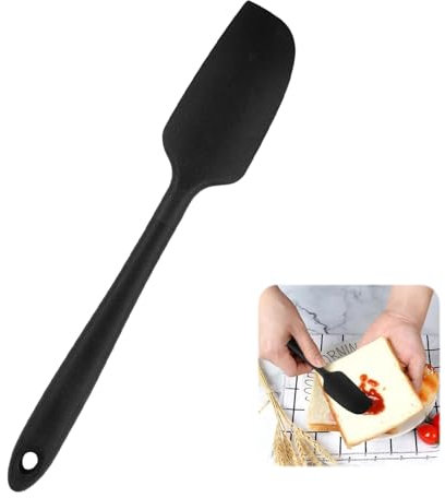 Silikon Krug Spatel Teigschaber, 22cm Schmaler Silikon Spatel, Hitzebeständiger Silikonschaber, Teigschaber mit Langem Griff, Silikon Spatel Klein für Gläser, zum Kochen Backen Mischen Rühren