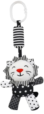 Hoement Pendentif Pour Lit Bébé Et Poussette Noir Et Blanc, Lionceau Rayé, Stimulant Auditif Et Visuel, Matière Douce, Usage -né,