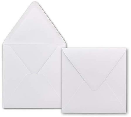50x Briefumschläge Quadratisch 160 x 160 mm - Weiss - 120 Gramm pro m² - 16,0 x 16,0 cm - Nassklebung - Für ganz besondere Anlässe - Marke: GUSTAV NEUSER