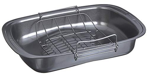 GoodCook Everyday Nonstick Quick-Baste Roasting Pan with Locking Rack, Gray