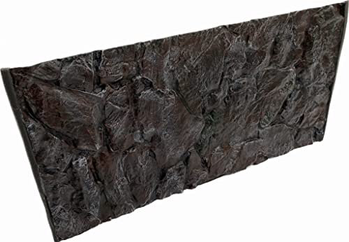 PLASTIKO - Aquarium Hintergrund 3D I Rückwänd 120x50 cm I Leicht zu Montieren und Reinigen I Keine Verklebung Erforderlich I Sicher für Tiere I Braun mit einem Muster aus Niedrigen Steinen