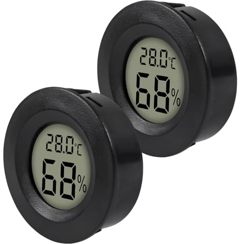 2Pack Thermometer Innen, Digital Mini-Hygrometer-Thermometer Digitaler LCD-Monitor Innen-Außen-Feuchtemessgerät für Luftbefeuchter Keller Babyzimmer Fahrenheit oder Celsius