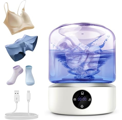 Portable Underwear Washing Machine | 1.3L Rechargeable Mini Washer with UV Light | Deep Clean for Underwear, Socks, Small Clothes | for Home, Apartment, Dorm, RV, Travel & Hotel