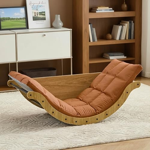 Rocking Chair with Removable Reclining Cushion Anti-Tilt Recliner for Home
