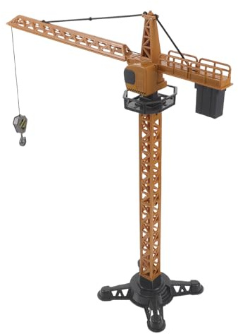 GARIOUANS Camion Gru Giocattolo Giallo in Plastico Sollevamento Manuale, Veicolo da Costruzione per Bambini, per Giochi di Ruolo e Avventure Creative