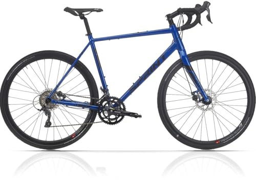 Airtracks 28 bicicletas Gravel Bike Whisper Elite MD de 2 x 9 velocidades Shimano Sora ST-R3000 azul – Altura del cuadro 52 cm y 56 cm – Modelo 2026 (56 cm (altura 180-195 cm)