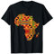 Coole Afrika-Karte Kente Tuch Geschenk für Männer Frauen afrikanische Liebhaber T-Shirt