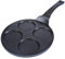 Poêle à frire en antiadhésive (26 cm, 4 Moule) Poêle à pancake en fonte d’aluminium Avec revêtement à triple couche et 4 trous pancakes et Oladji, Petit-déjeuner Oeuf Au Plat Hamburge