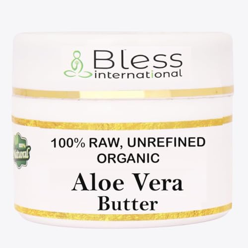 Beurre d'aloe vera brut organique 100 % pur, naturel et non raffiné | Hydratant pour la peau pour le visage, le corps et les cheveux | 4 oz / 115 g de GM Ivoire/White Grade A | crèmes, baumes, lotions