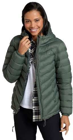 Mountain Warehouse Seasons Womens Padded Jacket - Water Resistant Coat, Puffer Jacket, Front Pockets, Adjustable Elastic Cuffs & Hood - For Autumn, Winter, Outdoors Light Khaki Women's Size 14