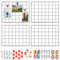 Roellgs 4 Piece Wall Grid (with Accessories) Grid Pin Board Photo Grid, Memo Board and Photo Wall, Decorative Metal Grid for Office, Kitchen, Room and More. (Black)