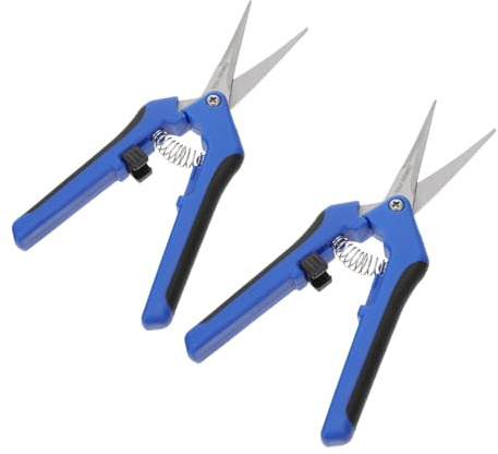 Happyyami 2pièces Sécateur Acier Inoxydable avec Tête Droite Et Courbée Outil De Jardinage pour Élagage De Fleurs Et Branches