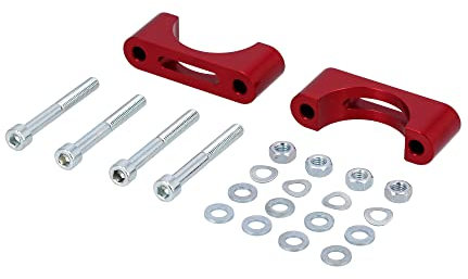 Set: CNC Klemmstücke für Schutzblech, Rot eloxiert, für Scheibenbremse - für Simson S50, S51, S70, SR50, SR80