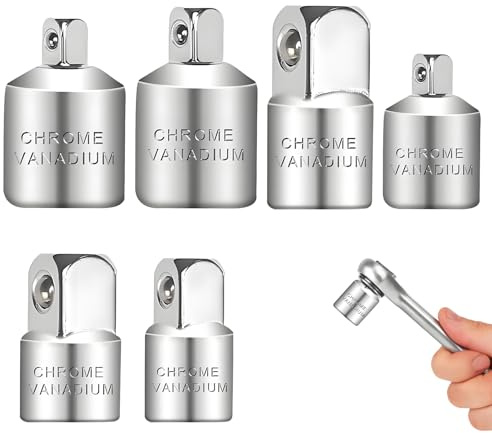 Stecknuss Adapter,6 Stück Adapter Satz,Knarren Adapter Set,3/8 Auf 1/2,Ratsche 3/8 Auf 1/2,Ratsche 1/4,Stecknussadapter Set Für Knarren, Nuss, Steckschlüsseln