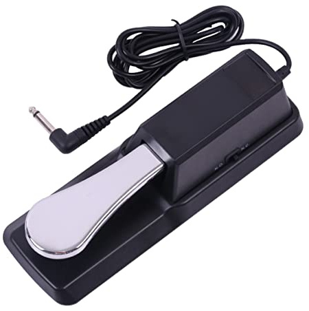 NOLITOY Piano Sustain Foot Pedal with Non-slip Base and Alloy Pedal Half-pedal Expression for Electronic Keyboards Compatible with Yamaha Digital Pianos Black