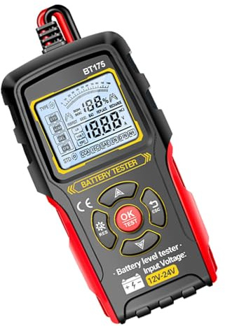 Portable Battery Monitor Analysis Measurement Tool with LCD Screen and Voice Alerts for Car Motorcycle Testing Voice Prompt Digital Display for Automotive Health Internal Resistance Check