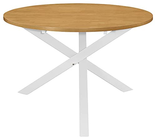 Jkghdrt Gruppo da pranzo in legno di gomma bianco con 1 tavolo e 4 sedie da 5 pezzi Set da pranzo per la vostra casa