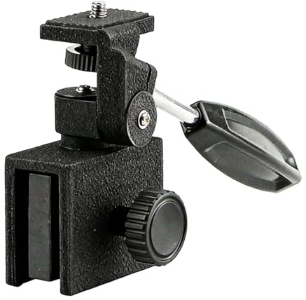 Machify Tubkikarsikte bilfönsterfäste, metallklämteleskoptillbehör med justerbart pannhuvud, handhållen konsol för fågelskådning och fotografi, 15,5 x 6,9 x 10,9 cm