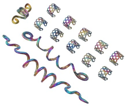 Accessoires pour Tresses Dreadlocks, Spirale Capillaire 1 Set en Alliage | Décoratif, Surface Lisse et Bords Doux, Usage Simple et Robuste, pour Anniversaire et Nouvel An