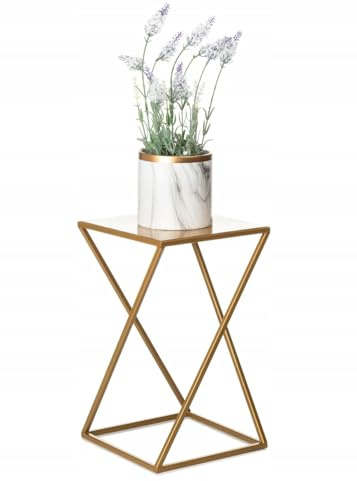 HowHomely Soporte de metal moderno para plantas, soporte para flores, 40 cm, color dorado