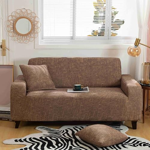 Hearda Funda Sofa, Suave y Flexible Funda Sofa, Antracita Fundas Sofas 3 y 2 Plazas Ajustables, Universal para familias Cubre Sofa, Protector Sofa con Brazos (Lino,2-Seater)