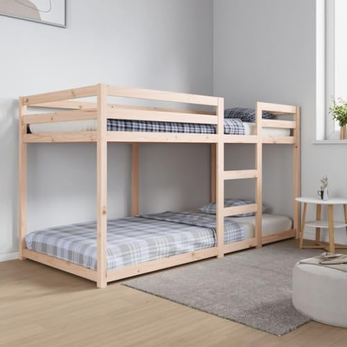 Homgoday Letto a castello 90 x 200 cm in legno massello di pino, telaio letto per bambini adulti gemelli mobili camera da letto letto letto matrimoniale set letto tipo 1