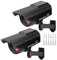 Lot De 2 Caméra Factice Extérieur, Caméra De Surveillance Avec Led, Caméra Factice Extérieur, Caméra Factice Intérieur Extérieur Solaire, Caméras Factices Avec Led, Pour La Maison Et Le Bureau