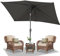 Daromigo Parasol rectangulaire - 210 x 140 / 300 x 200 cm - Avec manivelle - Protection solaire UV50+, pliable à 30 °C - Parasol de jardin imperméable pour jardin, sans support, Gris sans LED, 210 x