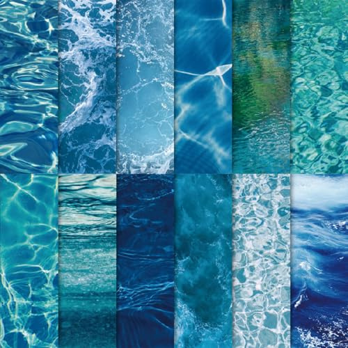 24 Sheets Ocean Print Scrapbook Paper, 6x6 Assorted Floral Patterns Art Craft Paper for Birthday Wedding Baby Shower Party Supplies
