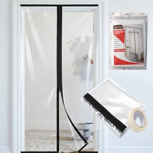 Dust Sheet Door Cover 1.2 x 2.2m Zipper Door Protector