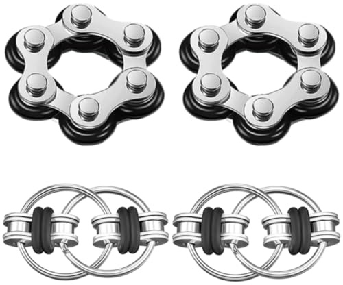 Steemjoey 6Pcs Juguetes para Fidget, Juego de Cadena Flippy, Juego Antiestrés Stress Seis Cadenas Rodillos, Alivia el estrés Reductor para Adultos y Niños Ansiedad Navidad Cumpleaños Regalo Negro