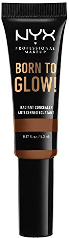 NYX Professional Makeup Born to Glow Radiant Concealer, Schillerndes Finish, Reduktion von Augenringen, Highlighten und Contouring, Vegane Formel, Farbton: Cappuccino