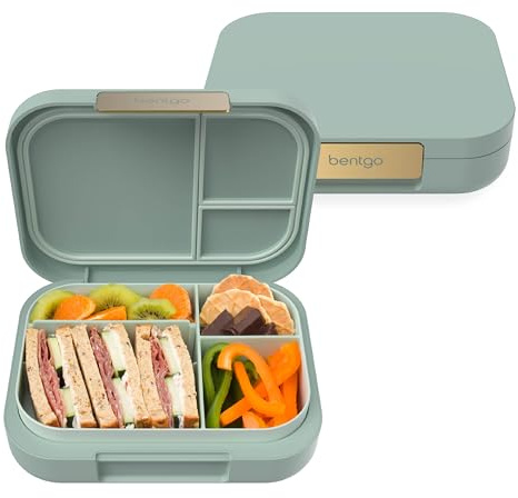 Bentgo Modern - Adult & Teen Bento Lunch Box; 3-4 Compartments, Leak-Resistant, 5.5 Cup Capacity/44 fl oz, Improved Locking Clips, Reusable, BPA-Free, Dishwasher/Microwave Safe Tray (Mint Green)