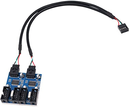 WANGCL 9-polig USB 2.0-header USB header splitter 1 till 4 förlängning hub splitter adapter port multiplikator