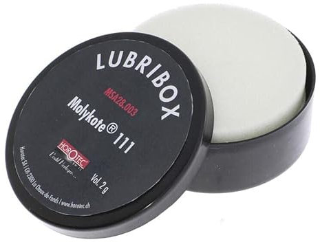 KD89 Horotec MSA28.003 Lubribox mit 2 Kissen aus Schaumstoff, 11, 2 g, Durchmesser 60 mm, Schwarz