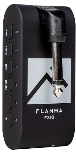 FLAMMA Guitar Headphone Amp Portable with 28 Drum Grooves 14 Built-in Effects 14 Amplifier Models 5 Tone Colours Support Bluetooth USB Audio Recording and Playback OTG Function Home Practice