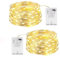 SHUBEIEUMI Home Guirlande Lumineuse, 2 Pièces 10m 100 LED Guirlande Lumineuse a Pile, Rideau Blanc Chaud Rideau Lumineux pour Interieur Exterieur, Vacances, Mariage, Fête, Noël