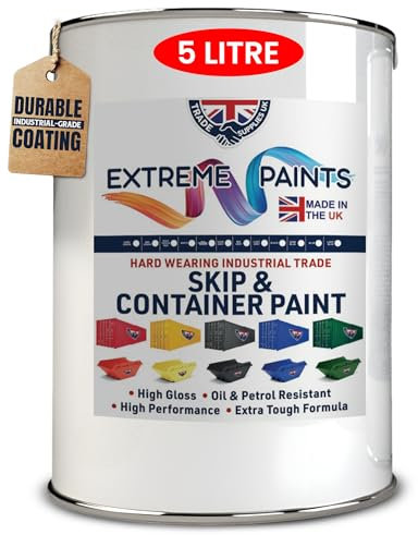 TRADE SUPPLIES UK - Extreme Skip & Container Industrial Paint – High Durability, Gloss Finish, Rust Inhibiting, Heavy-Duty Enamel Paint for Wood, Concrete & Metal - Dark Green, 5L