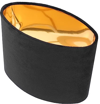 HOMOCONO Ovaler Lampenschirm aus Stoff mit Goldfarbener Innenseite Strapazierfähige Lampenabdeckung für E27 Tisch und Stehlampen Lampenschirm für Wohn und Schlafzimmer